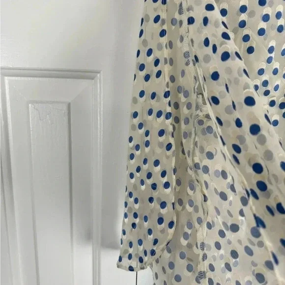 Lovers and Friends Blue and Cream Polka Dot Short Pants Romper - Picture 7 of 11